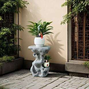 太湖石花架庭院户外摆件装饰落地造景布置花盆园林防水置物架底座