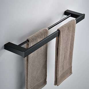 不锈钢毛巾杆双杆卫生间置物架浴巾架挂架子浴室毛巾架五金挂件