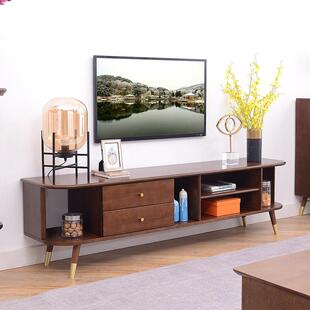 北欧实木电视柜花架组合现代简约储物柜小户型客厅轻奢收纳地柜