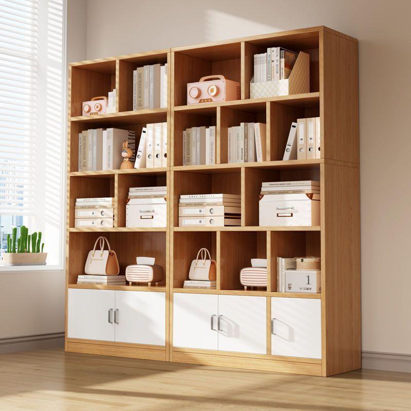 书架置物架客厅落地柜子储物柜实木柜简约现代简易家用书柜