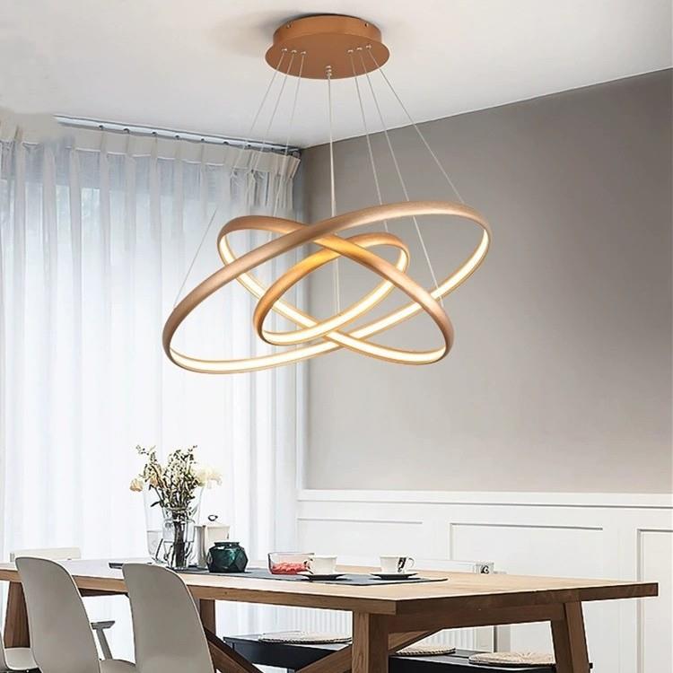 客厅灯吊灯圆环形led餐厅灯北欧极简意式卧室灯中山灯具智能控制