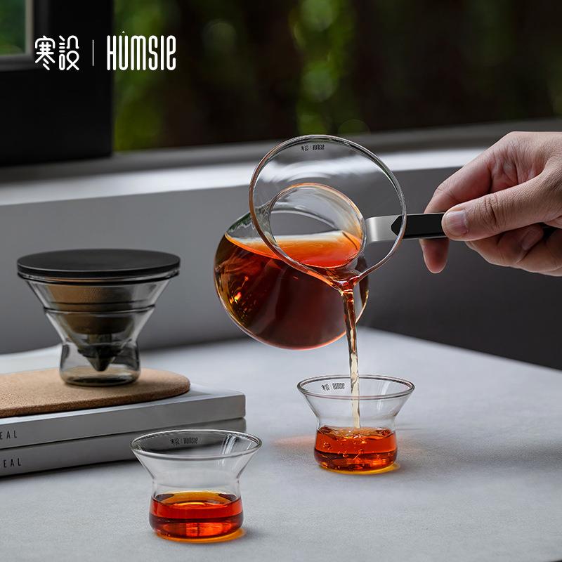 1VPK玻璃飘逸杯泡茶壶侧把壶茶水分离过滤壶茶杯茶具送礼