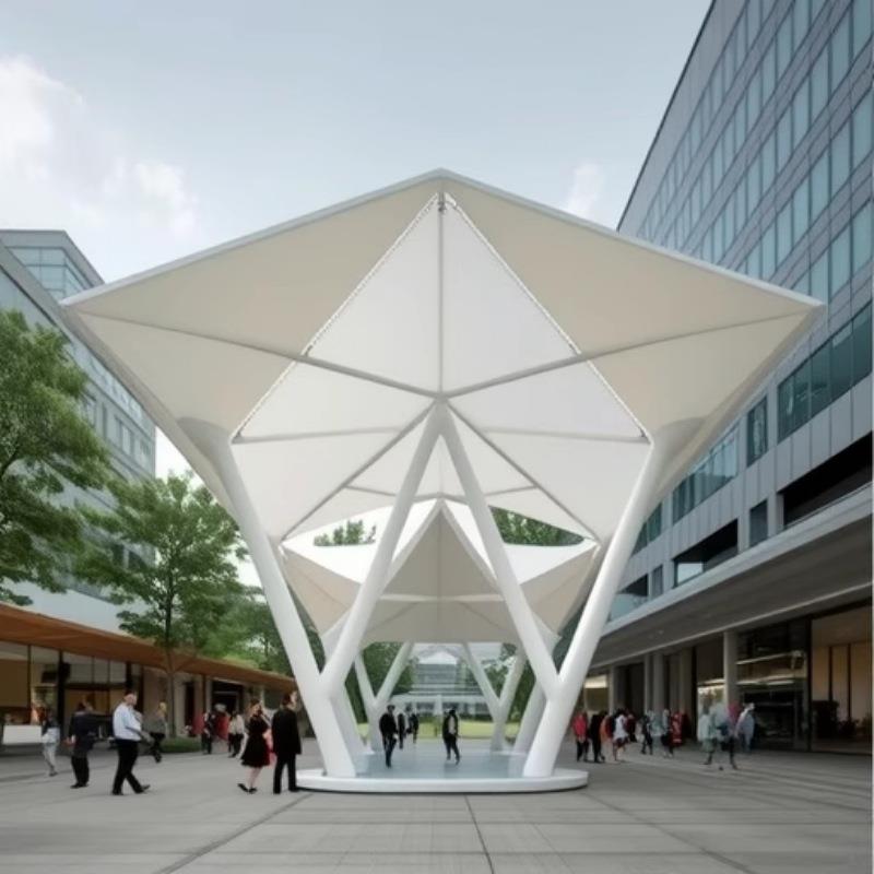 户外景观商业广场体育场馆异型膜结构钢结构张拉膜遮阳雨棚展示篷