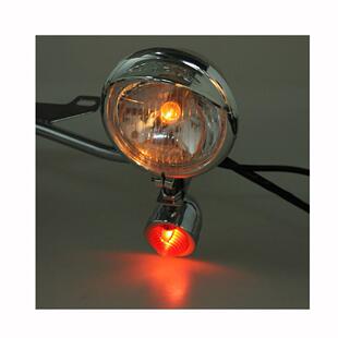 适用摩托太子哈雷改装高亮大灯转向灯套装灯后雾灯方向灯