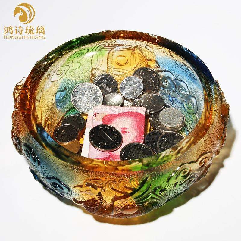 琉璃四神兽聚宝盆摆件工艺品客厅家居办公室装饰品创意实用工艺品