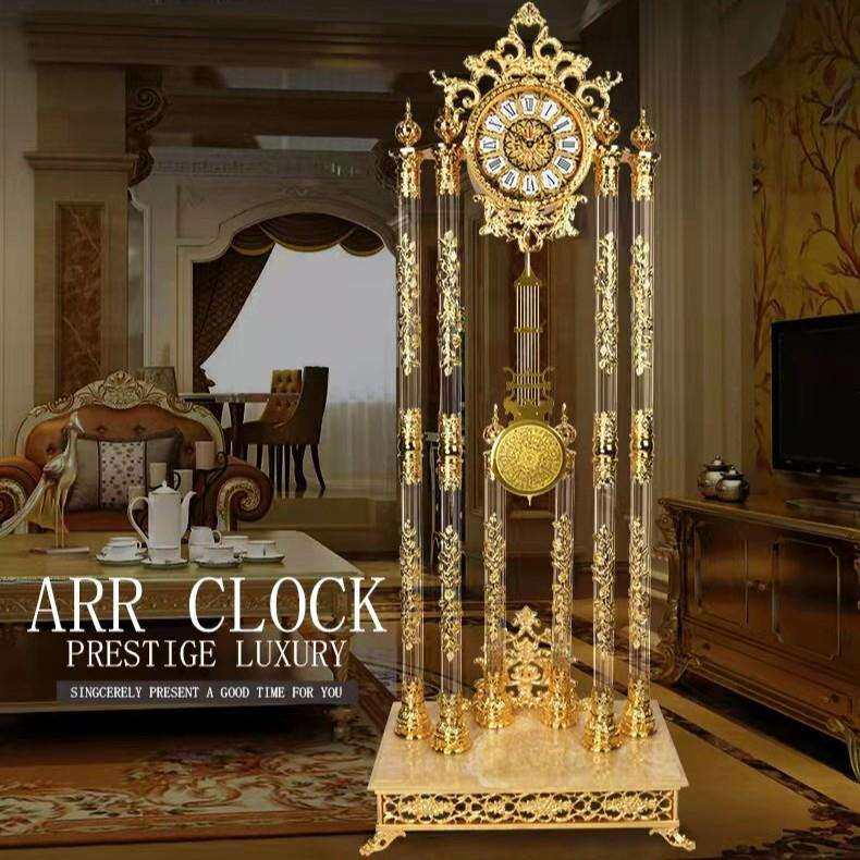 落地钟客厅欧式别墅立式客厅落地钟表轻奢欧式水晶落地钟