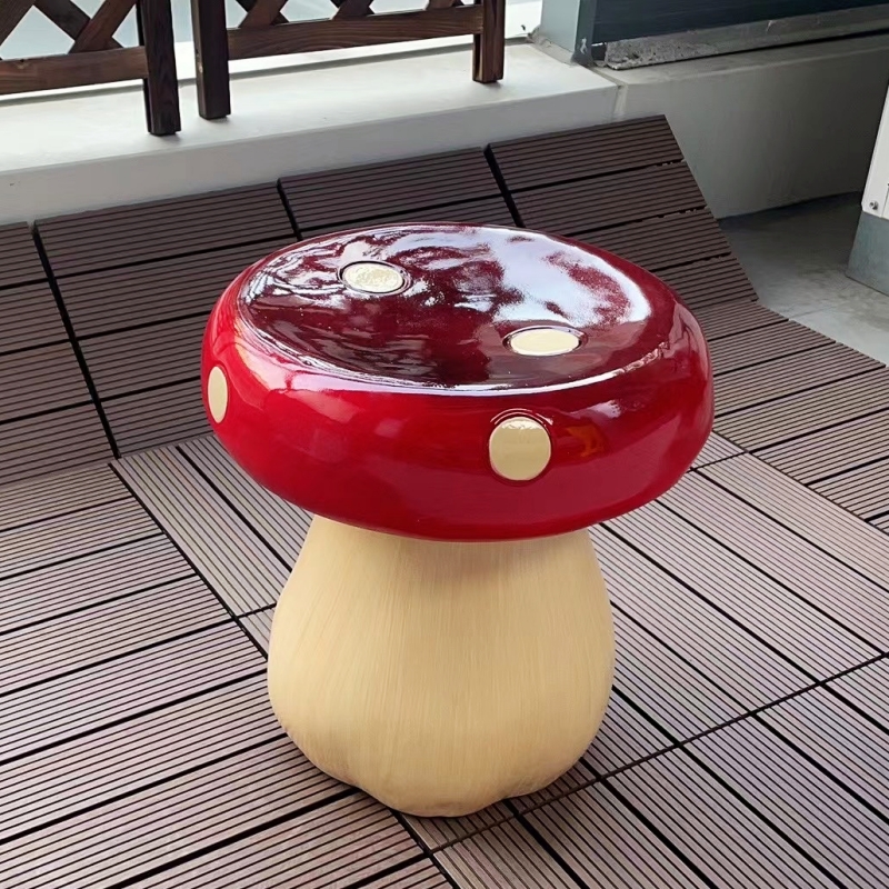 网红蘑菇换鞋凳进门口矮凳客厅卧室儿童房小凳子卡通耶诞装饰摆件