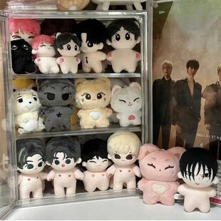 棉花娃娃收纳盒透明娃娃收纳展示架10cm公仔挂件收纳防尘展示盒