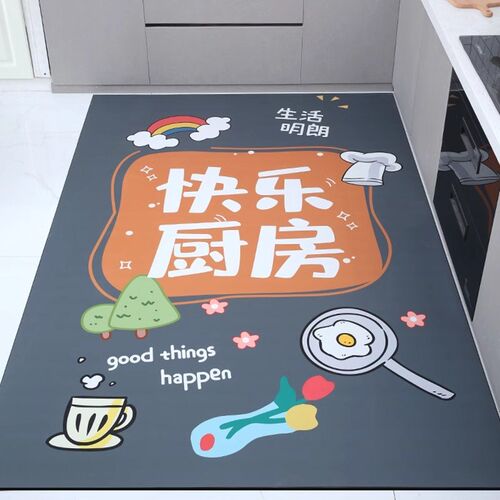 硅藻泥厨房地垫防水防油防滑垫整铺大面积门口耐脏可擦Y免清洗地