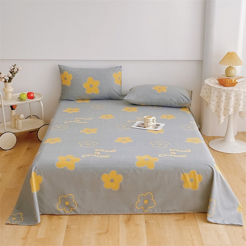 加厚纯棉床单单件纯色磨毛单人学生宿舍四季可用双人枕套被新款