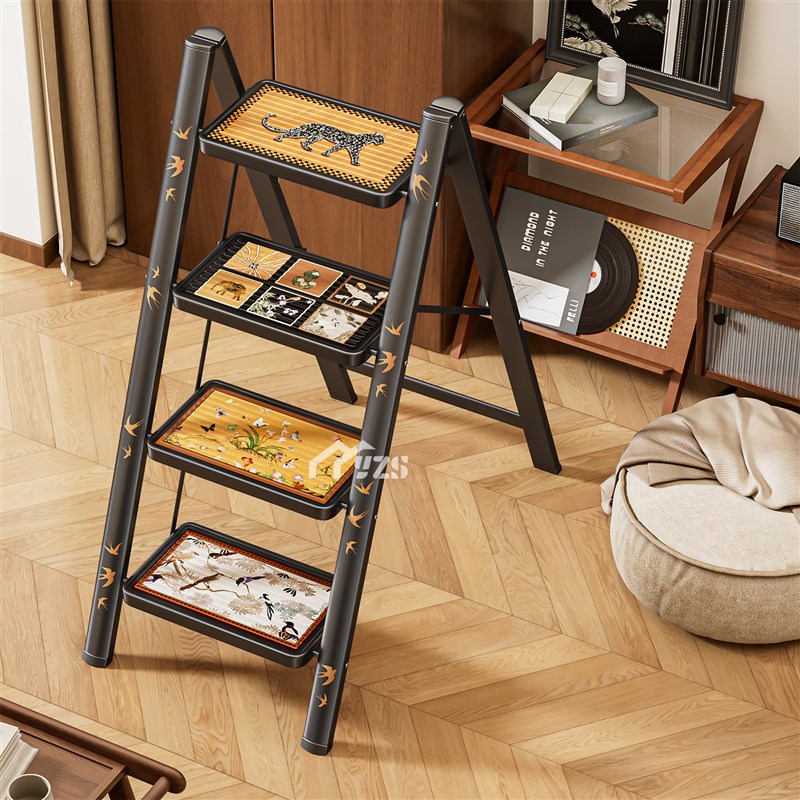 覆古家用折叠梯子伸缩小型u人字梯轻便室内加厚多功能爬梯移动步