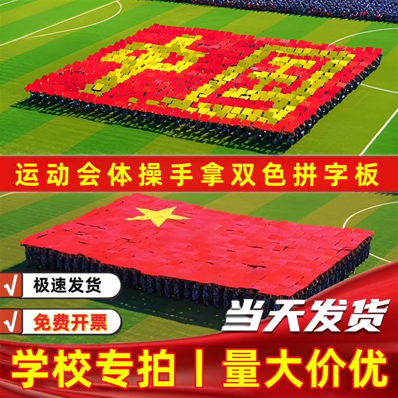 运动会开幕式道具入场团体方阵大型体操表演M定制双色变色书拼字