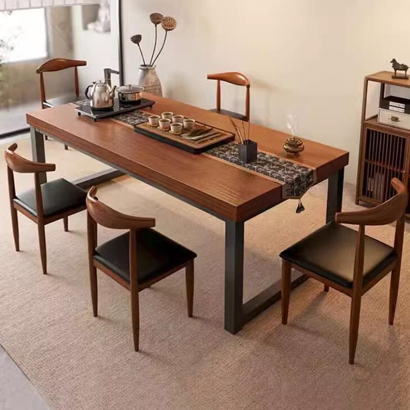 茶桌椅组合一桌五椅新中式简约大板桌会议桌洽谈桌泡茶桌阳台茶桌