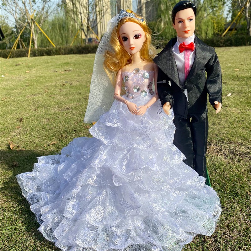 婚车装饰情侣熊公m仔个性创意装扮结婚主婚车头娃娃花车布置用品