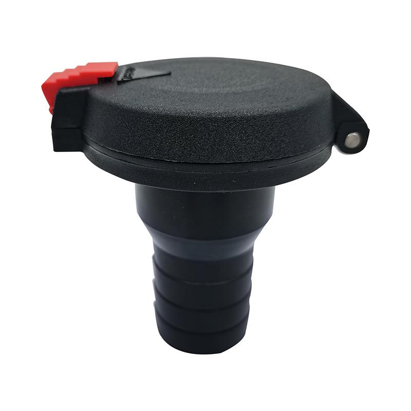 黑色塑胶加油加水口船舱盖按压式开启38MM燃料口房车船舶船用配件