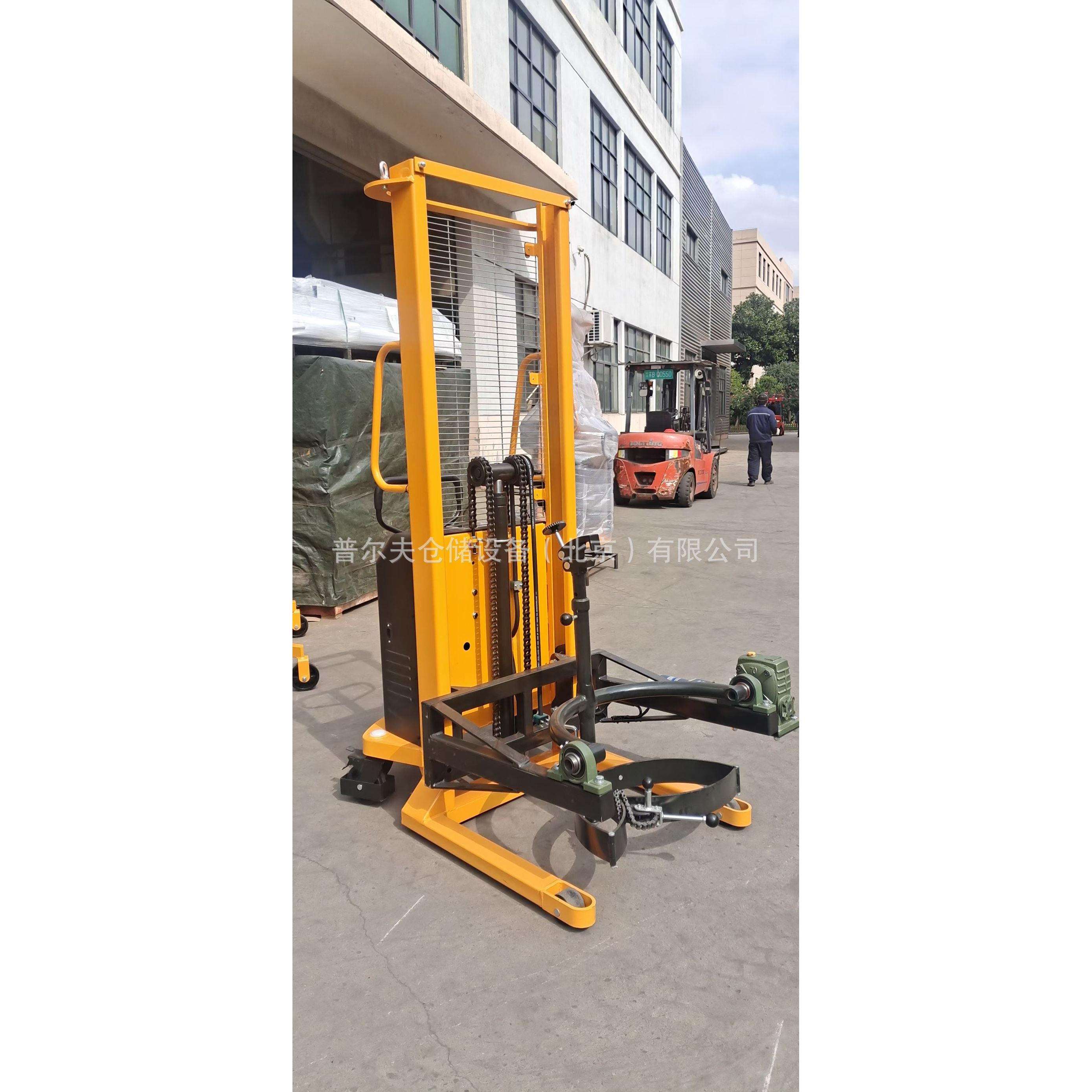 半电动油桶夹抱翻转车半自动倒料车拌料升降机堆高堆垛车非标厂家