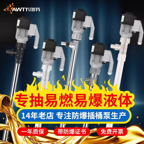 手提式电动抽油泵220v锂电防爆加油机高粘稠化工耐腐蚀抽液插桶泵
