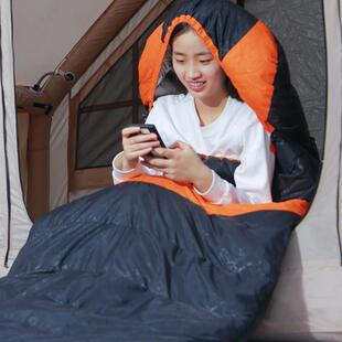 北极狼户外睡袋成人羽绒露营可拼接睡袋双人室内午休隔脏睡袋