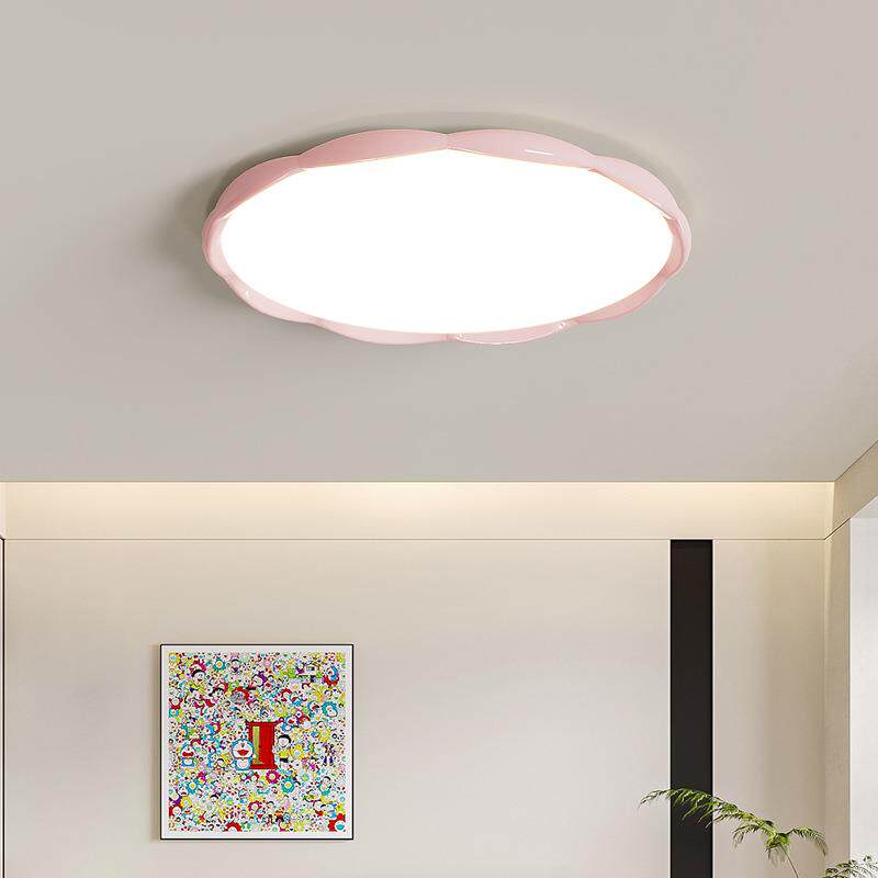 卧室吸顶灯现代简约奶油风设计师儿童房间灯极简超薄圆形房间灯具