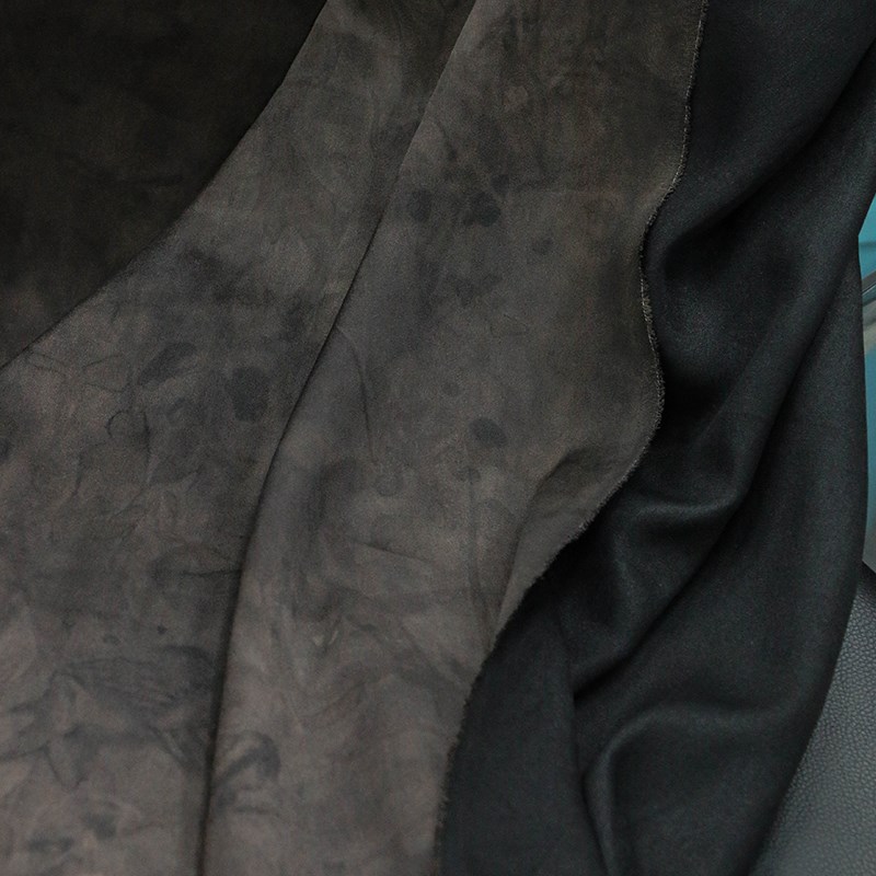 30姆米重缎香云纱顺德传统拷莨绸面料 古法植物扎染古朴小众布料