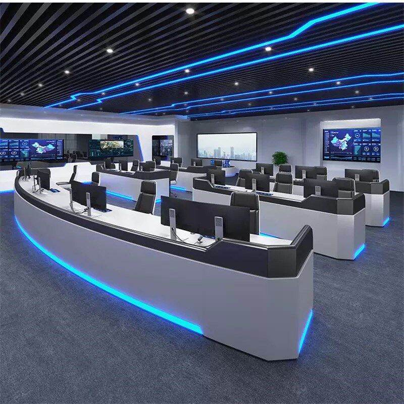 烤漆监控台指挥台中心控制台操作台会议桌安防调度网络安全工作台