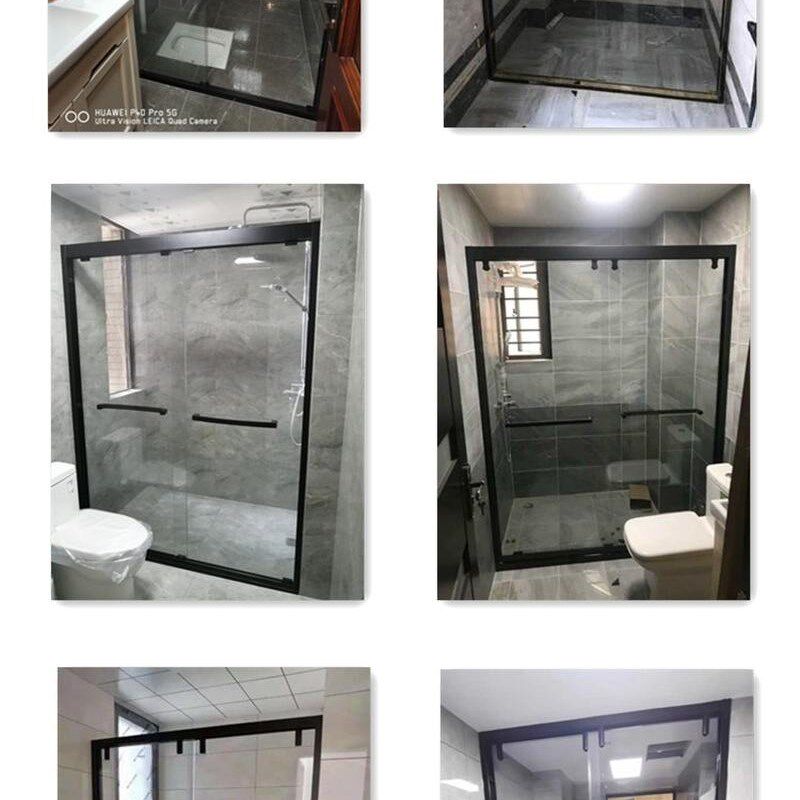淋浴房门玻璃移门折叠淋浴门卫生间干湿分离隔断小户型洗手间洗澡