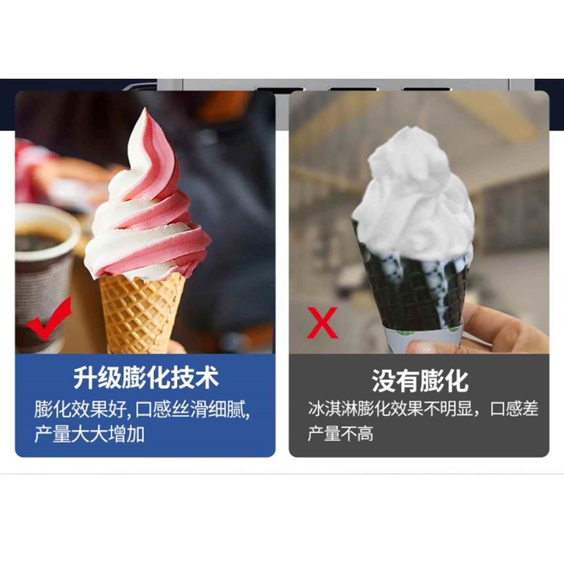 商用台式冰淇淋机3头冰激凌自动圣代学雪糕机小型台式制冷冰淇淋