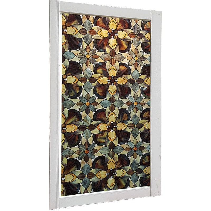 玻璃贴纸美式卧室窗花纸彩色玻璃纸卫生间窗贴纸窗纸全遮光不透明