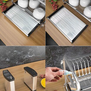 304不锈钢厨房置物架壁挂收纳碗碟架盘子碗筷沥水架挂墙双层碗架