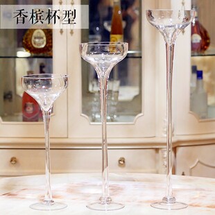 高脚婚礼a路引玻璃花瓶透明婚庆餐桌面甜品台花瓶欧式结婚花瓶道