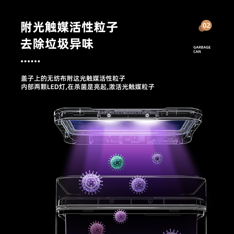 智能感应分类垃圾桶家用厨房不锈钢带盖大容量双层干湿分离商用筒