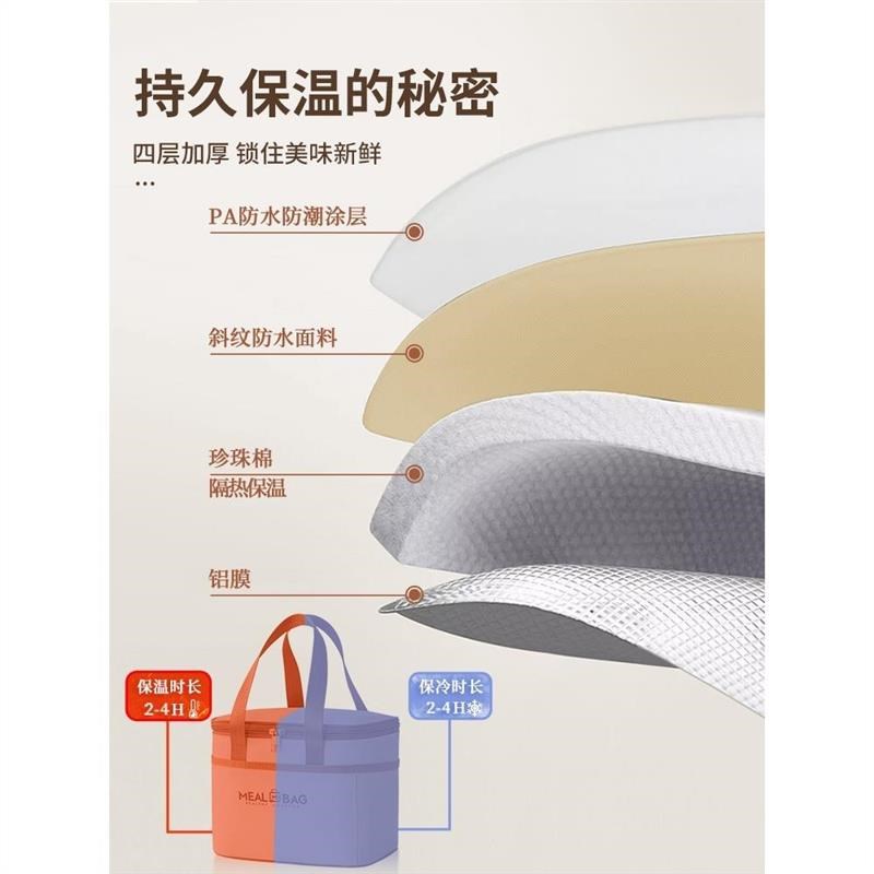 饭盒保温袋便当手提袋子加厚铝箔上班族小学生带饭专用防水午餐包