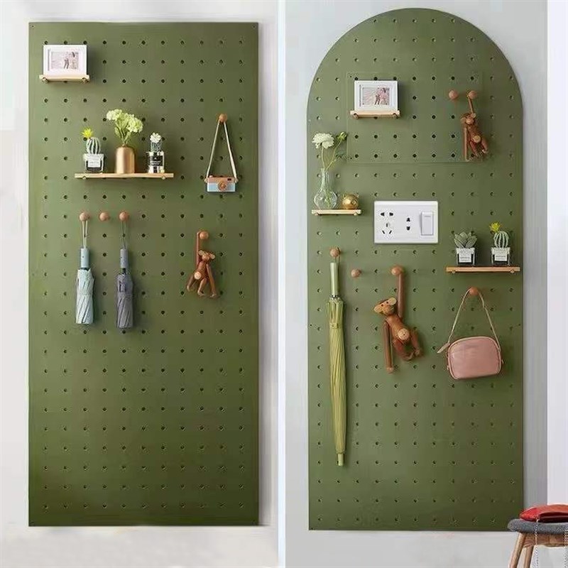 实木洞洞板定制电表箱盒墙面装饰衣帽架展示板收纳一字隔板置物架