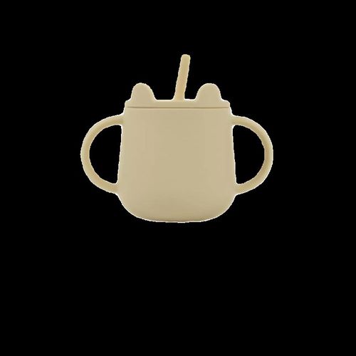 韩国ins宝宝水杯儿童手柄吸管杯刻度防摔防滑耐高温矽胶学饮杯