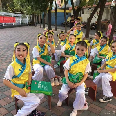 少儿书童赵钱孙李扇子凳子第五届舞蹈大赛服装儿童表演出民族服
