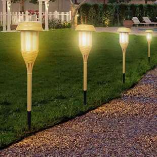 太阳能竹子火焰灯led地插草坪装饰火把灯户外花园光控感应景观灯