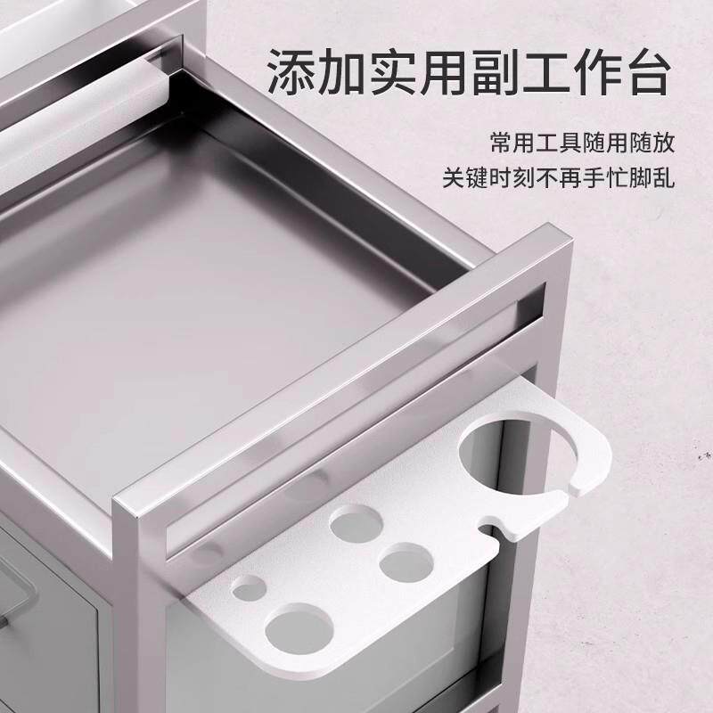不锈钢理发店工具柜美发店工具台剪发柜子发廊专用推车烫染工具车