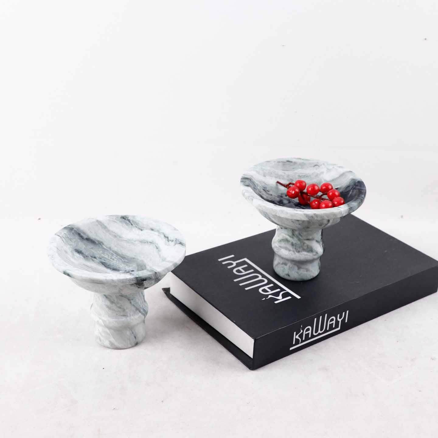 大理石果盘永生苔藓花器样板间售楼处茶几餐桌收纳软装现代摆件设