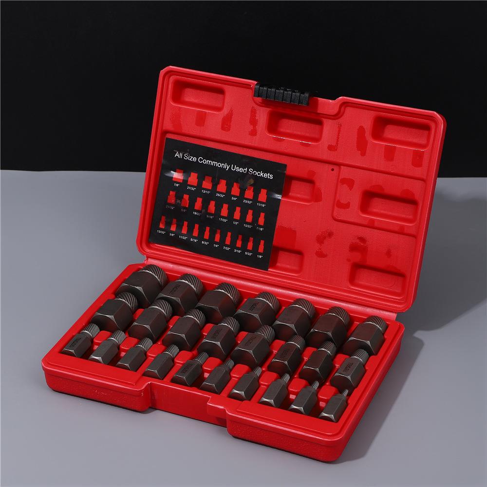 25pc螺丝取出组合内六角英制破损滑牙滑丝螺钉提取器套装汽修工具