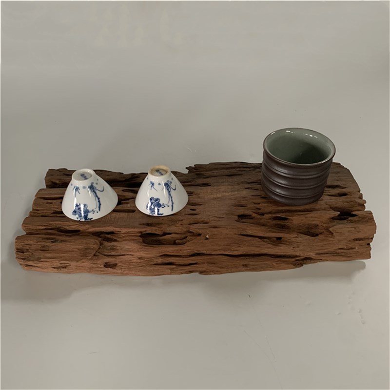 侘寂风小干泡茶盘茶托茶海功夫茶具千年阴沉木乌木实木壶承杯托板