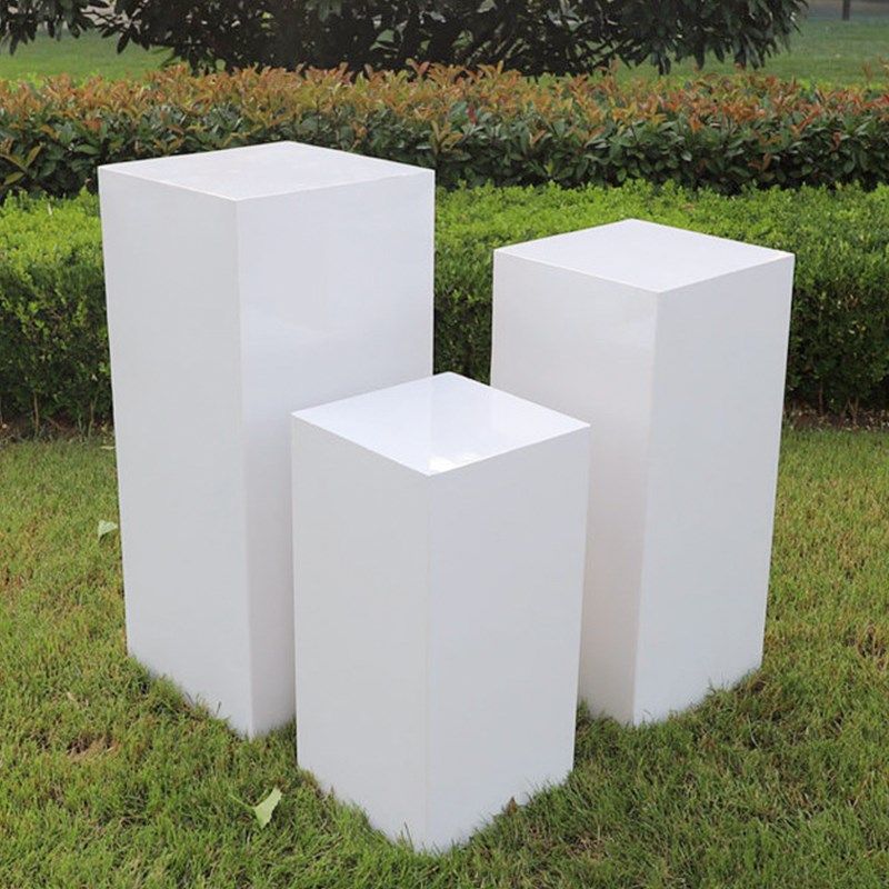 婚庆甜品台立柱白色铁艺方柱五件套立方体道具结婚礼舞台柱子摆件