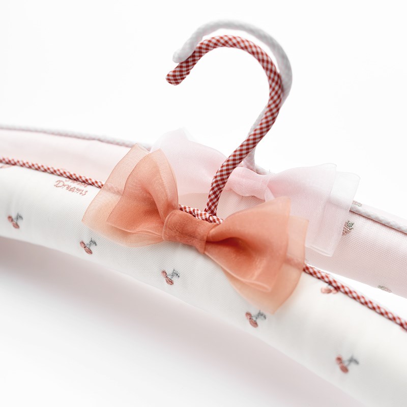 新品刺绣可爱冰激凌甜美蝴蝶结衣架 衣橱美衣 布艺衣架