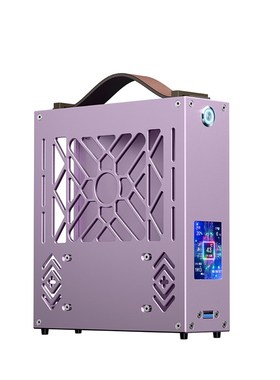 紫色M1铝合金mini迷你电脑机箱台式机小主电源套装diy办公外壳itx