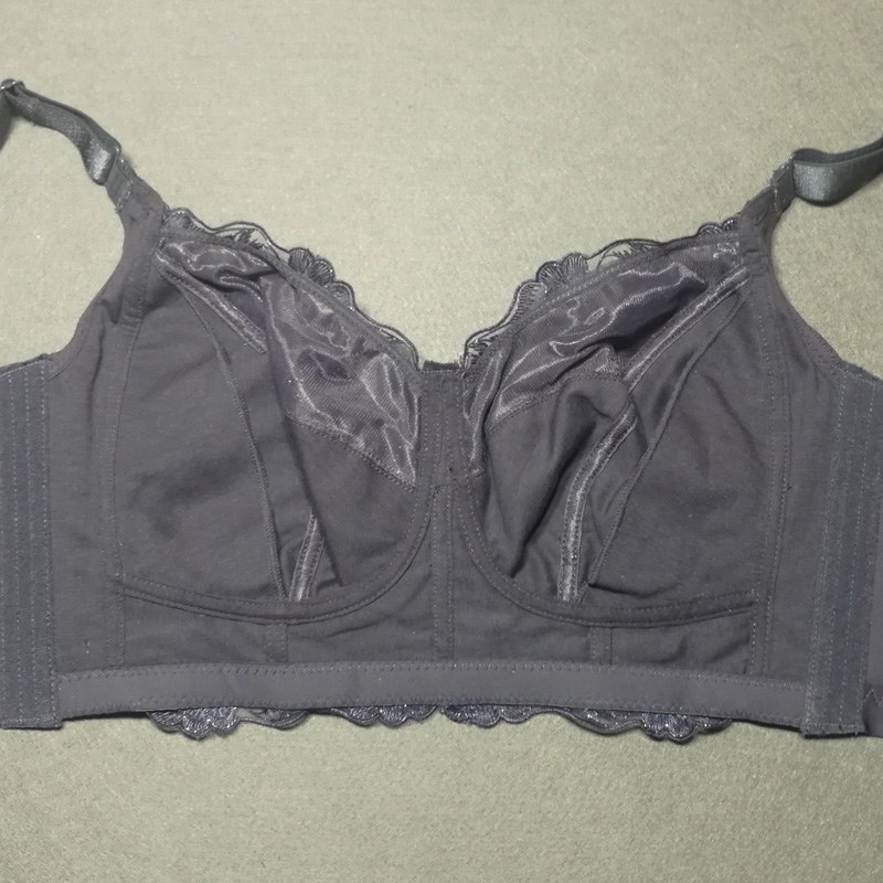 超薄文胸无钢圈无海绵大胸全包裹透气胖mm大码大号女士内衣95F90C