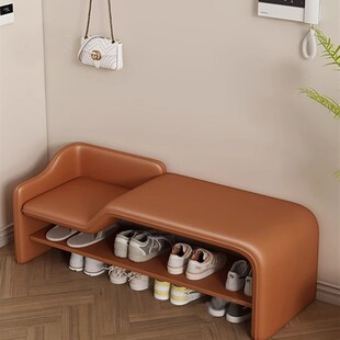 现代艺术亲子换鞋凳门口玄关高A低穿鞋凳一体长条凳入户鞋架可坐