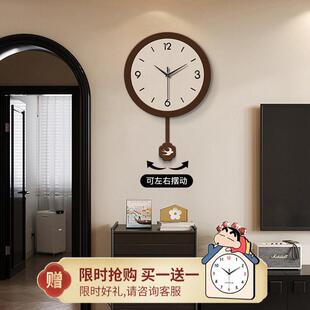 法式中古风钟表挂钟客厅2025新款高级感饭厅静音时钟画挂墙带钟摆