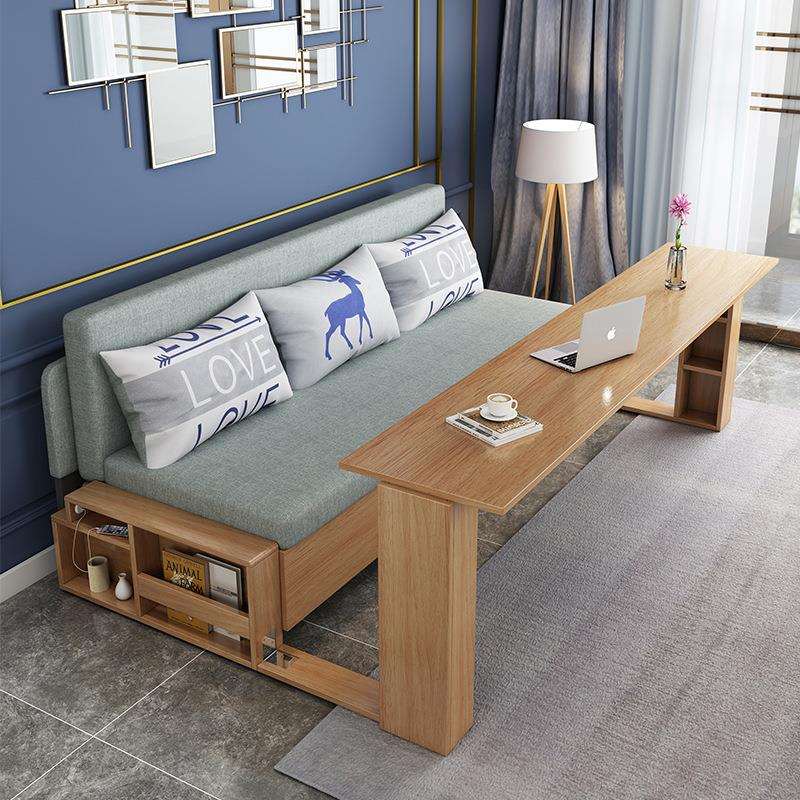 沙发床两用实木可折叠坐卧简约现代储物小户型双人多功能办公书桌