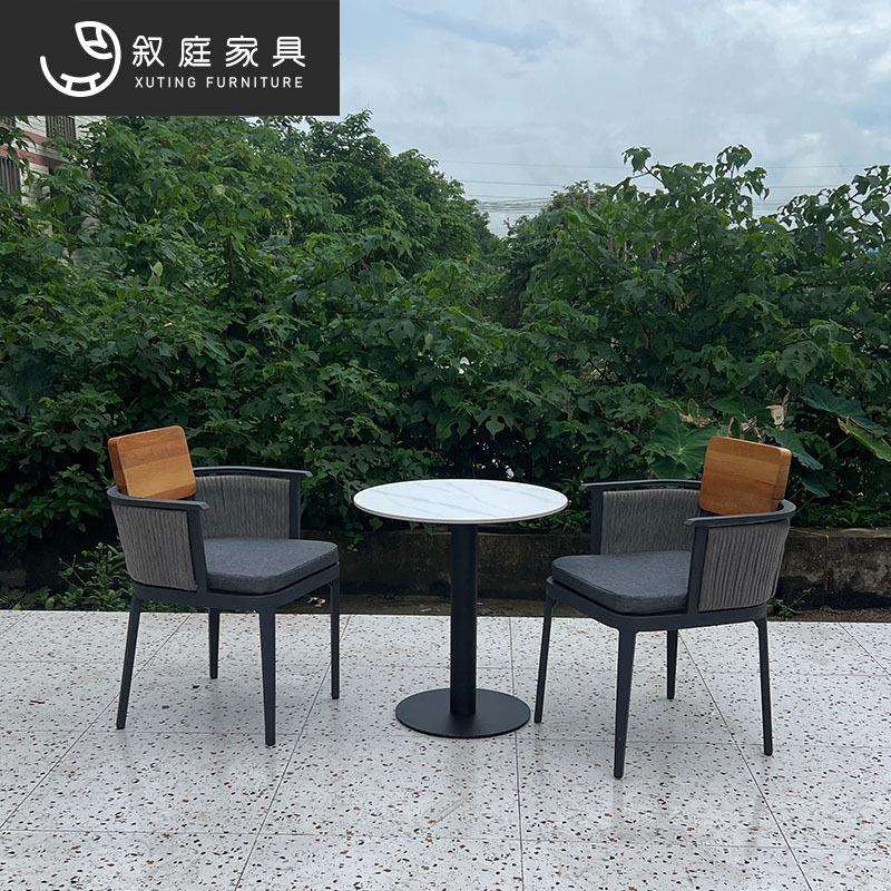 户外北欧庭院藤编桌椅露台防水防晒藤椅阳台休闲餐桌椅家具组合