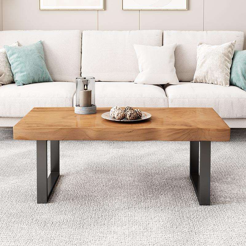 茶几客厅可吃饭长方形大板实木茶桌家用小户型60cm高茶几餐桌两用