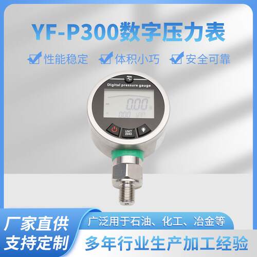 YF-P300数显压力表电子数字电池供电水压气压油压数字式高精度